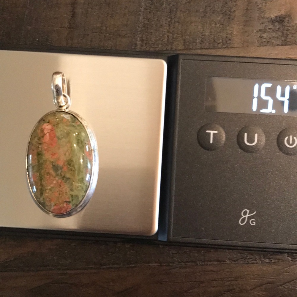 Silver & Unakite (Bad Habits Pendant) Pendant - Picture 8 of 13